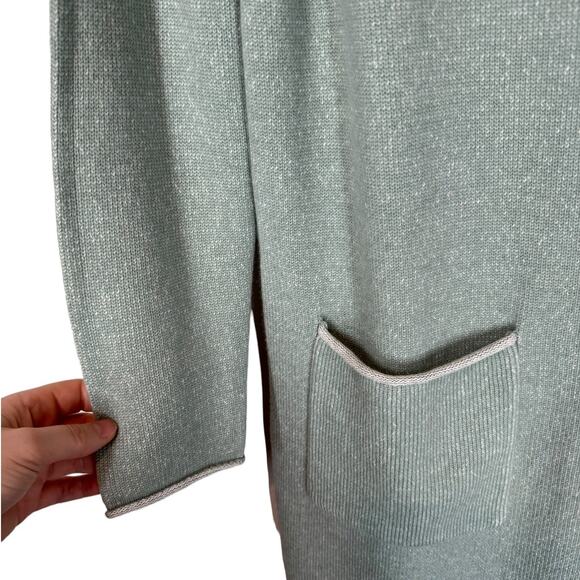 Madeleine Knitted Dress with Wide Turtleneck Virgin Wool Cashmere Sage Green 6 8 - Picture 9 of 12